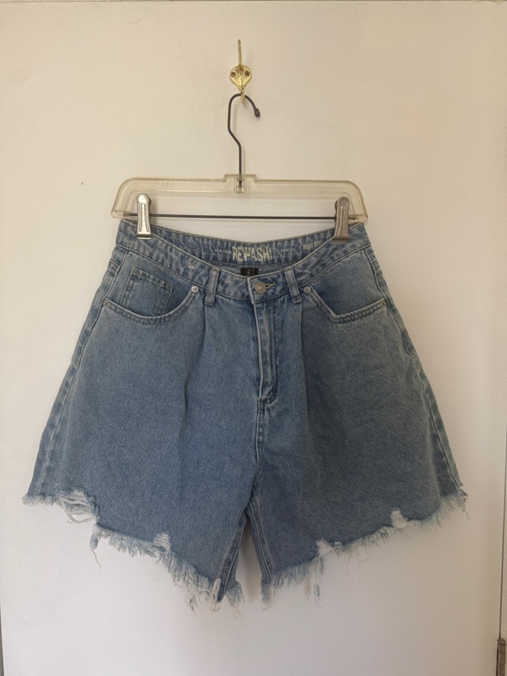 Rewash Light Blue Distressed Denim Shorts
